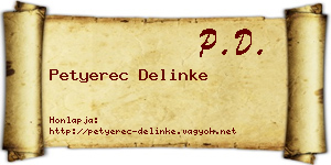 Petyerec Delinke névjegykártya